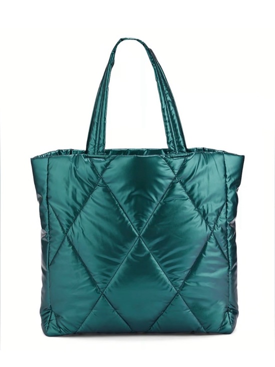 Victoria's Secret Handbags - Victoria Secret Quilted Puffer
Tote in Metallic Green